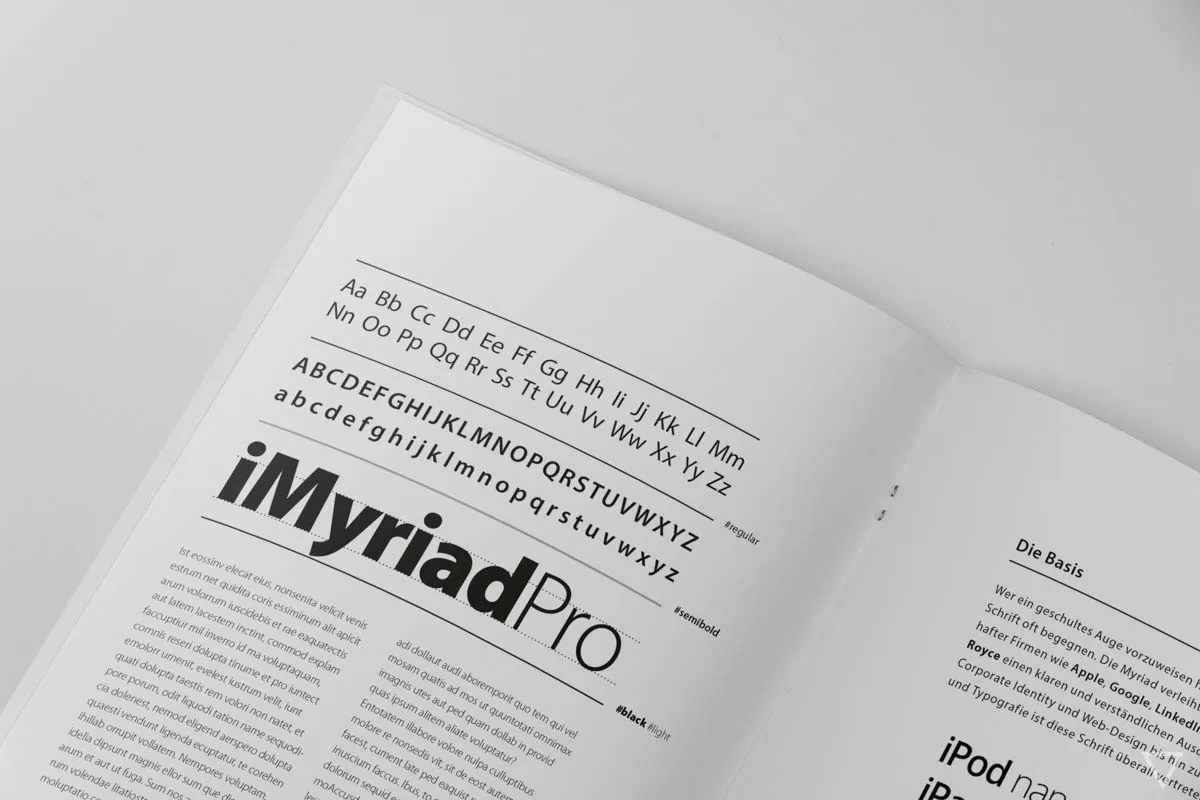 Myriad Pro Broschüre